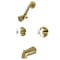 Kingston Brass KB247PX Tub and Shower Faucet, Brushed Brass KB247PX - alternate 1